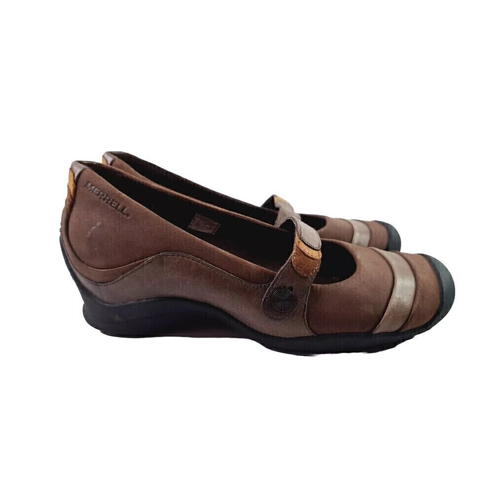 Merrell Mary Jane Shoes Womens Eden Mj Brown Leather Comfort Shoe 7